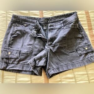WHBM Faded Black Denim Shorts